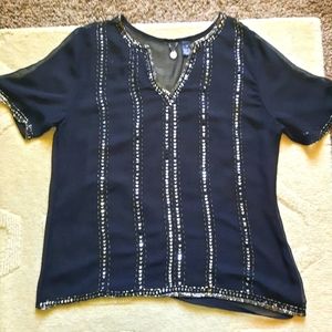 Sheer sequined top